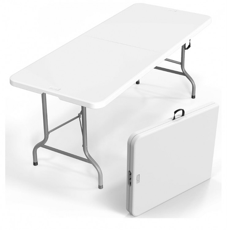 White folding table 6 ft