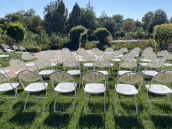 White Fan Back Folding Chairs