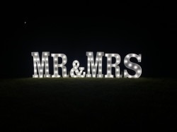 0BF7ED6F FFEC 4174 8143 2DB4E233BF48 1719436645 3 Foot White Metal Marquee Light up Mr & Mrs Letters