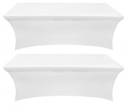 White 8 ft rectangle table covers (spandex)