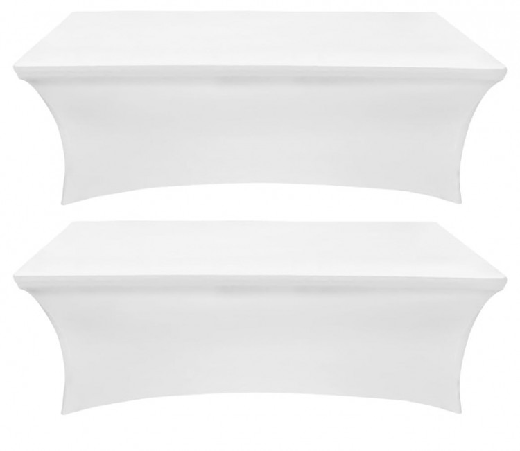 White 8 ft rectangle table covers (spandex)