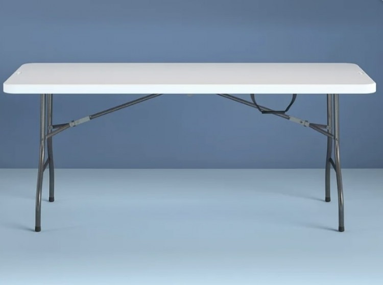 White 8 ft rectangle table