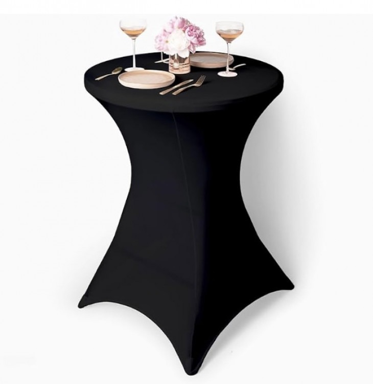 Black high top/pub table cover spandex