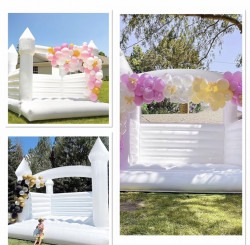 White Modern Bounce House 13ft x 11.5ft x10ft (height)