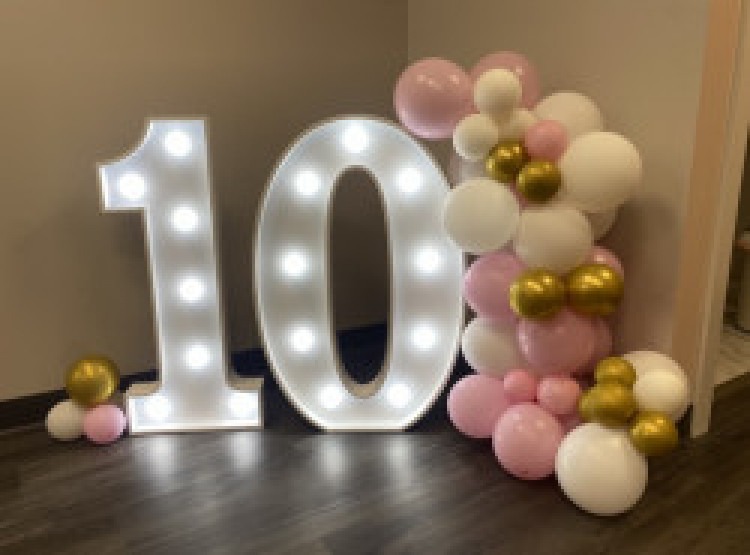 3ft White Metal Light Up Numbers