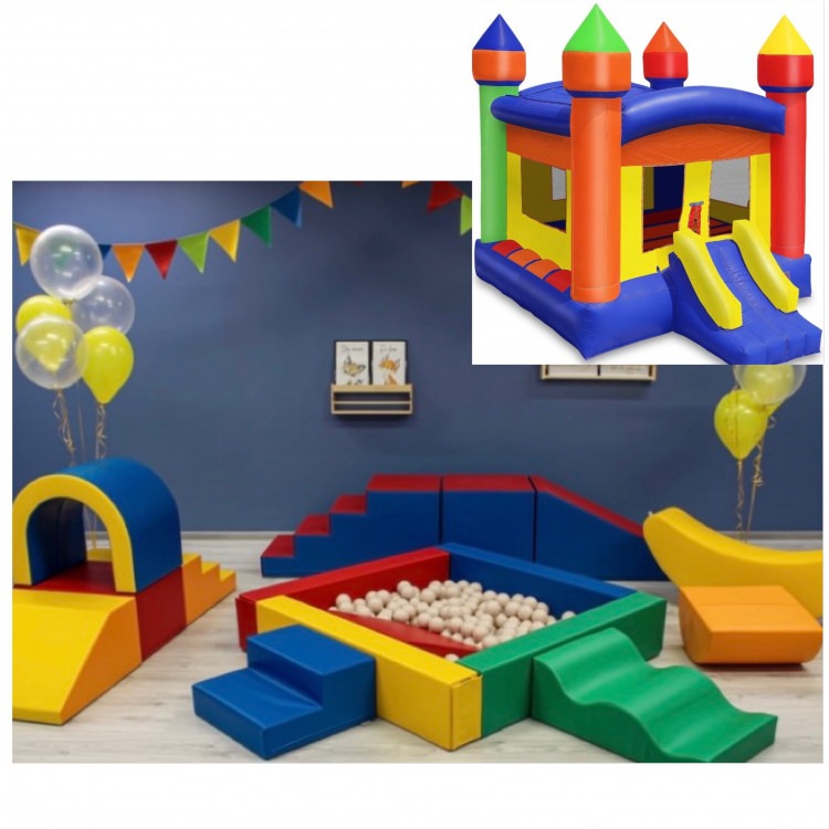 Rainbow Soft Play Set And Bounce House